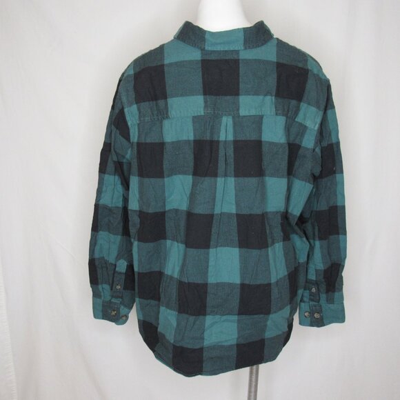 Carhartt Teal Green Rugged Flex Flannel Check Plaid Shirt Women's XXLarge XXL - Picture 3 of 9